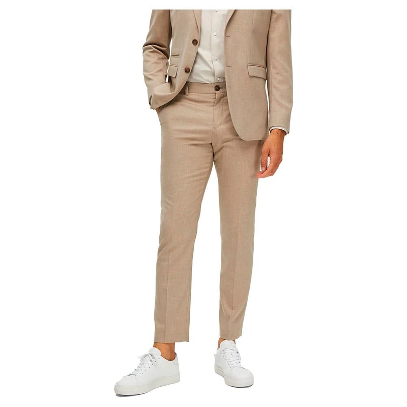 SELETED HOMME Men's Slhslim-Neil TRS B Noos Suit Trousers, Sand, W48