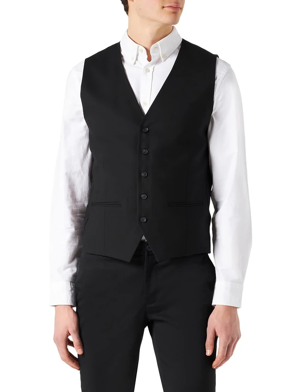 SELETED HOMME Men's SLHSLIM-Neil WCT B NOOS Suit Vest, Black, 44, Black, 34R - Image 1