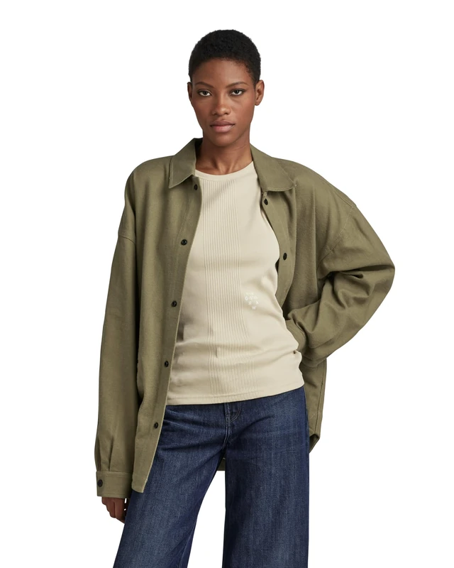 G-Star Men's Unisex Soft Oversized Overshirt, Green (smoke olive D22923-C838-B212), S