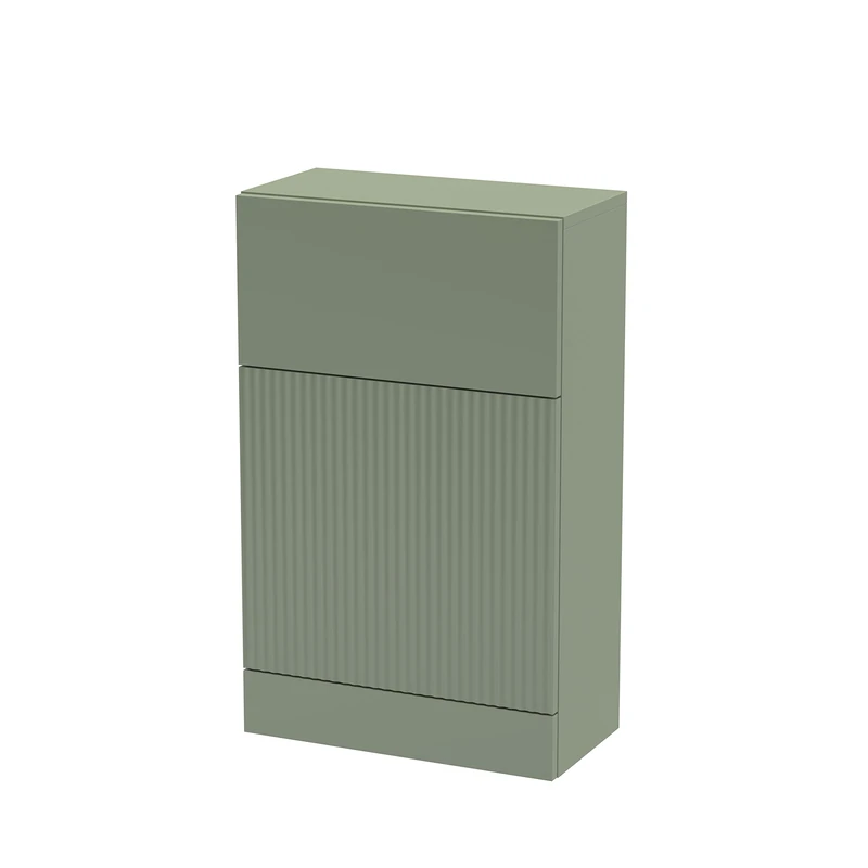 Hudson Reed FLU841 Fluted Modern Bathroom Floor Standing WC Unit (Toilet Pan and Concealed Cistern Not Included), 500mm, Satin Green