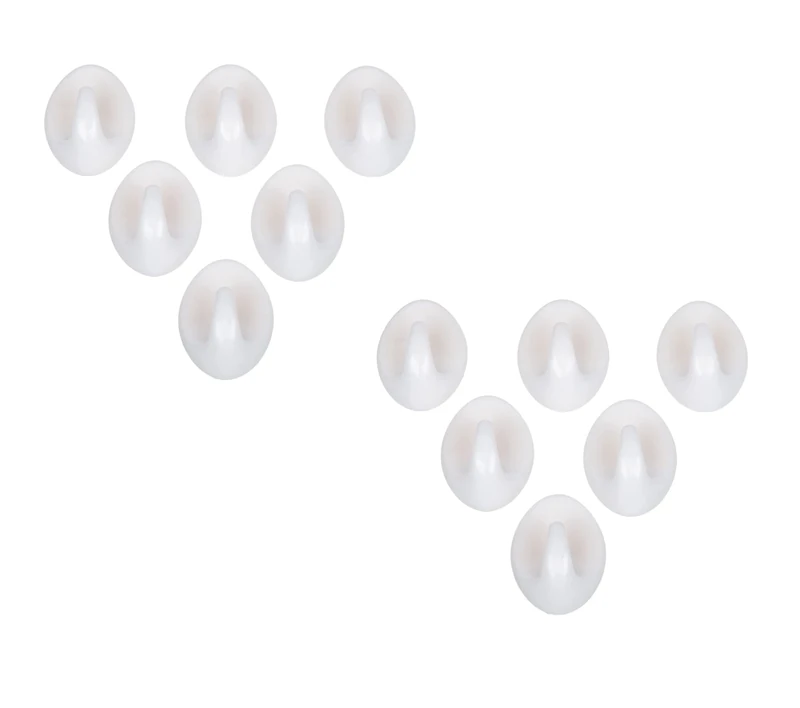 Invero 12 Pack of Small White Self-Adhesive Plastic Hooks - Ideal for All Kitchen, Hallway or Bedroom Doors Walls for Hanging Robes, Coats, Towels, Keys, Jewellery and More