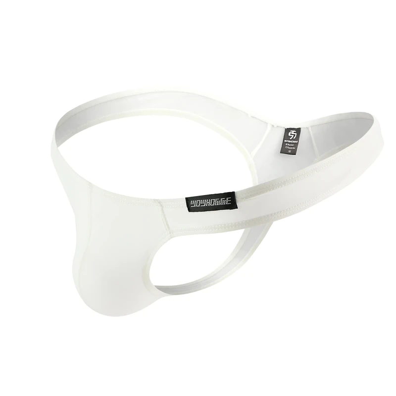 Drelaar Men's Thin Smooth Underpants Low Waist Comfort Underwear Thongs Medium White