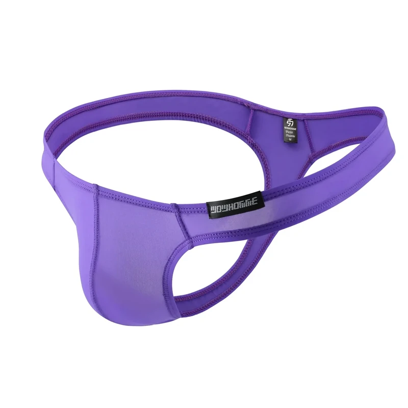 Drelaar Men's Thin Smooth Underpants Low Waist Comfort Underwear Thongs Medium Purple
