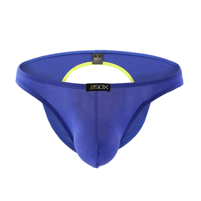 Drelaar Men's Stretchy Low Rise Underwear Briefs Soft Cutout Sexy Jockstraps Medium Blue