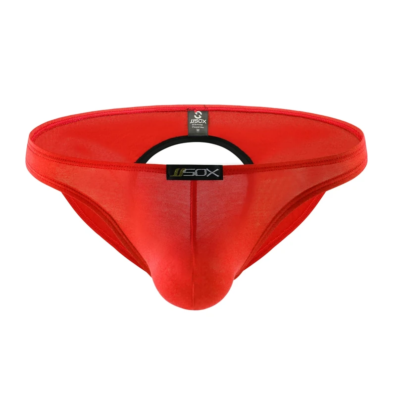 Drelaar Men's Stretchy Low Rise Underwear Briefs Soft Cutout Sexy Jockstraps Medium Red