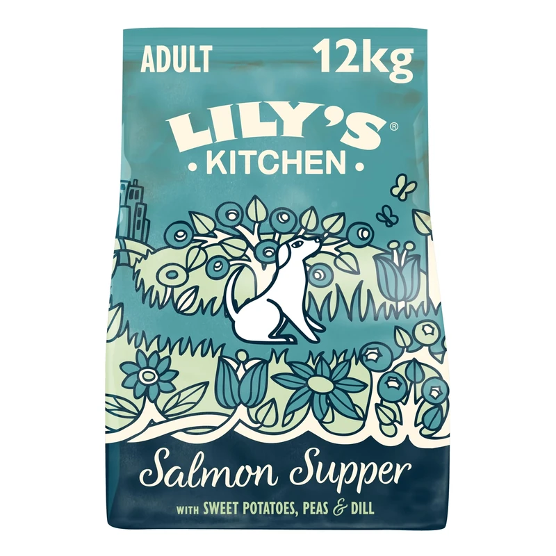 Lily’s Kitchen Made with Natural Ingredients Adult Dry Dog Food Salmon Supper Balanced Nutrition 12kg Bag