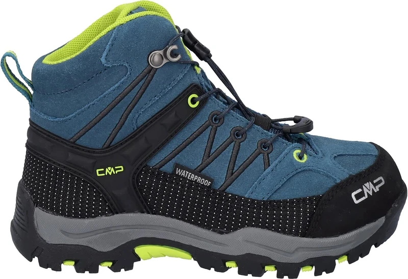 CMP Kids Rigel MID Trekking Shoes WP, Deep Lake-Acid, 1 UK