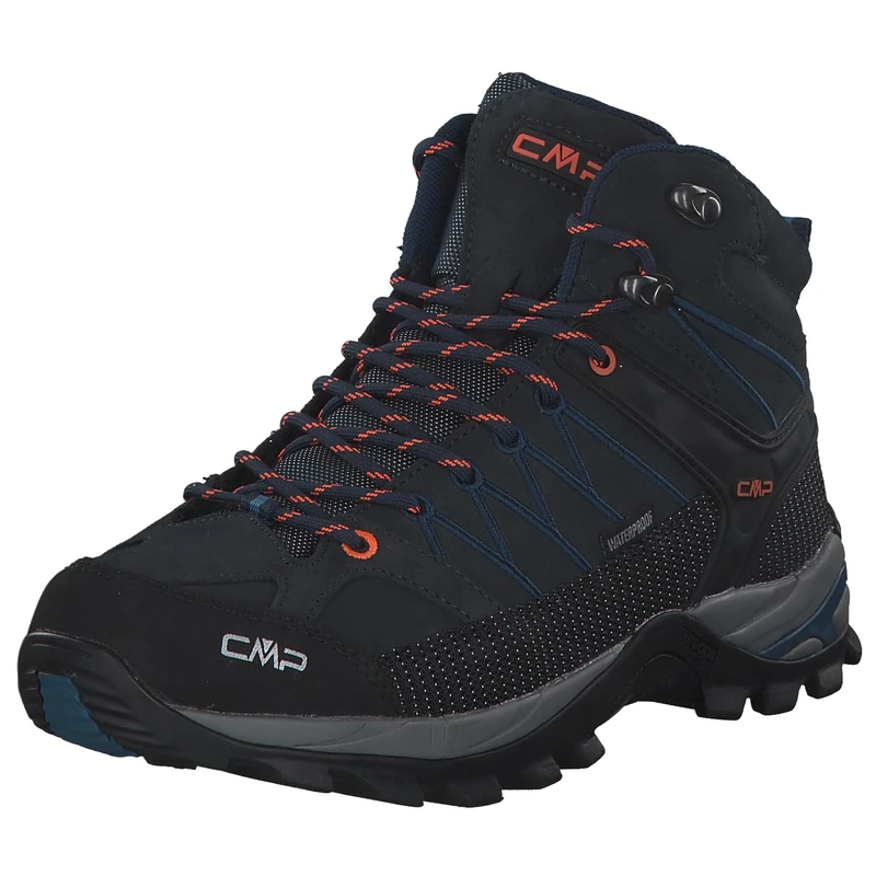 CMP Rigel Mid Trekking Shoes Wp B.Blue-Flash Orange UK 11