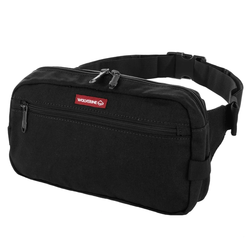 WOLVERINE Unisex's Guardian Cotton Pack-Multiple Compartments & Loops for Gear, Adjustable Waist Belt-Onyx, One Size
