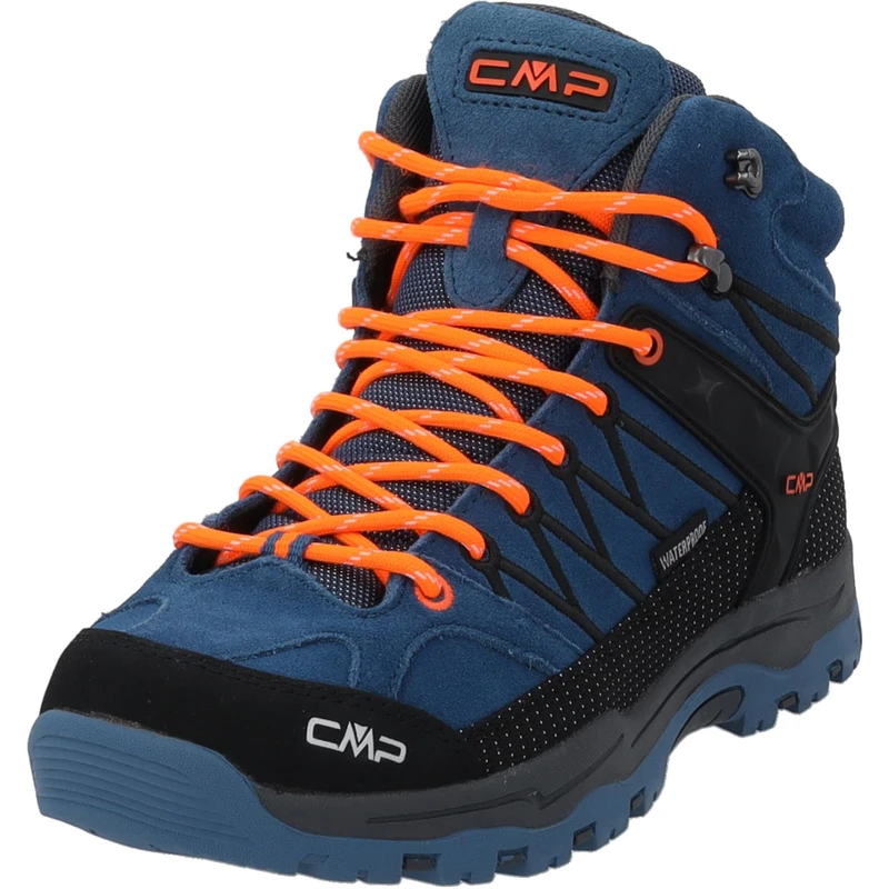 CMP Unisex Children's Rigel Mid Trekking Shoes WpTrekking Shoes, Blue Orange Dusty Blue Flash Orange, 11.5 UK Child