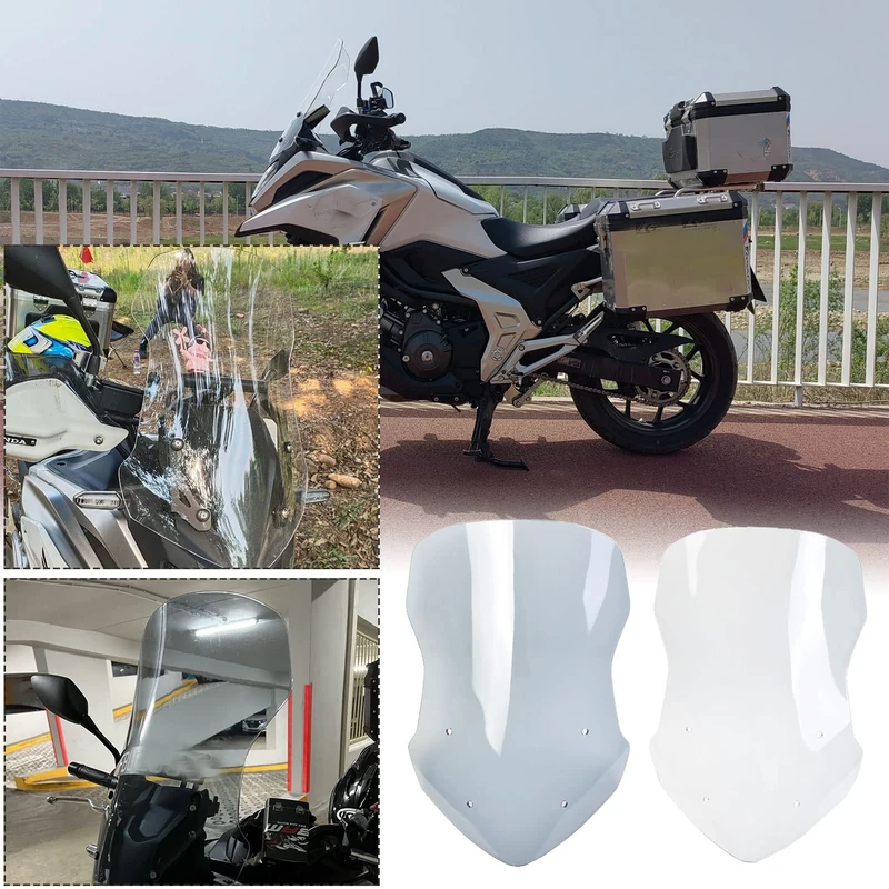 Midimttop for NC-750-X Windscreen Windshield Wind Deflector compatible with Ho-nda NC750X NC 750 X 2021 2022 Motorcycle Wind Shield Screen Protector Parts Accessories (Clear)