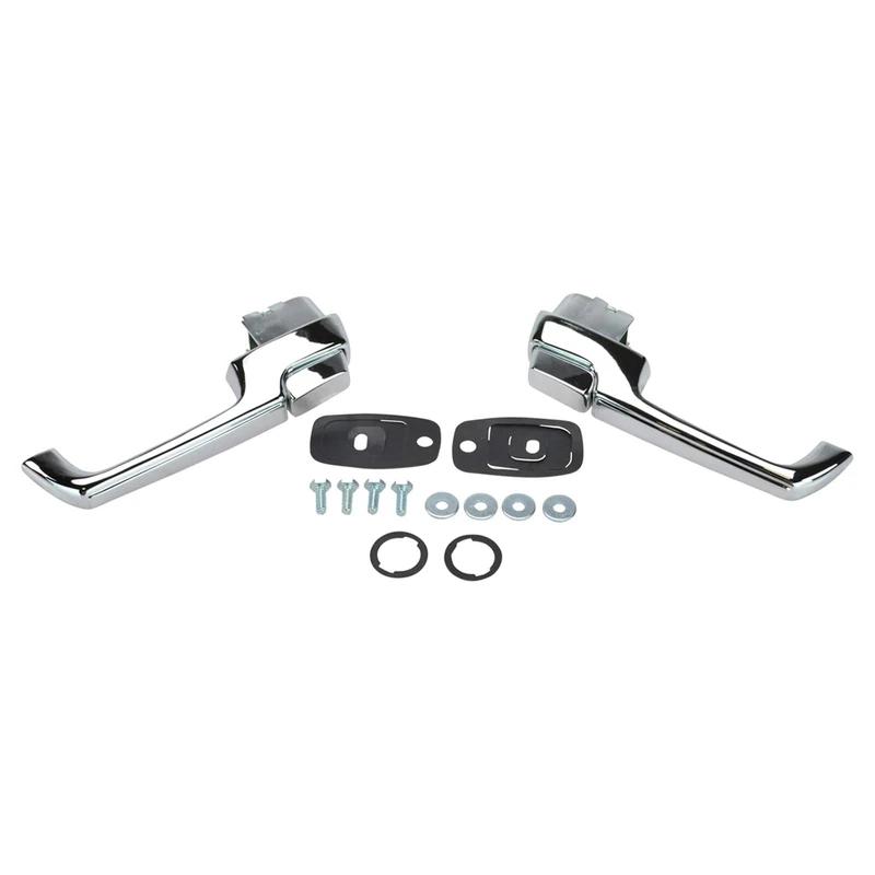 TRQ Chrome Front Outer Outside Exterior Door Handle Pair Set Compatible with Chevy GMC Pickup - Image 1