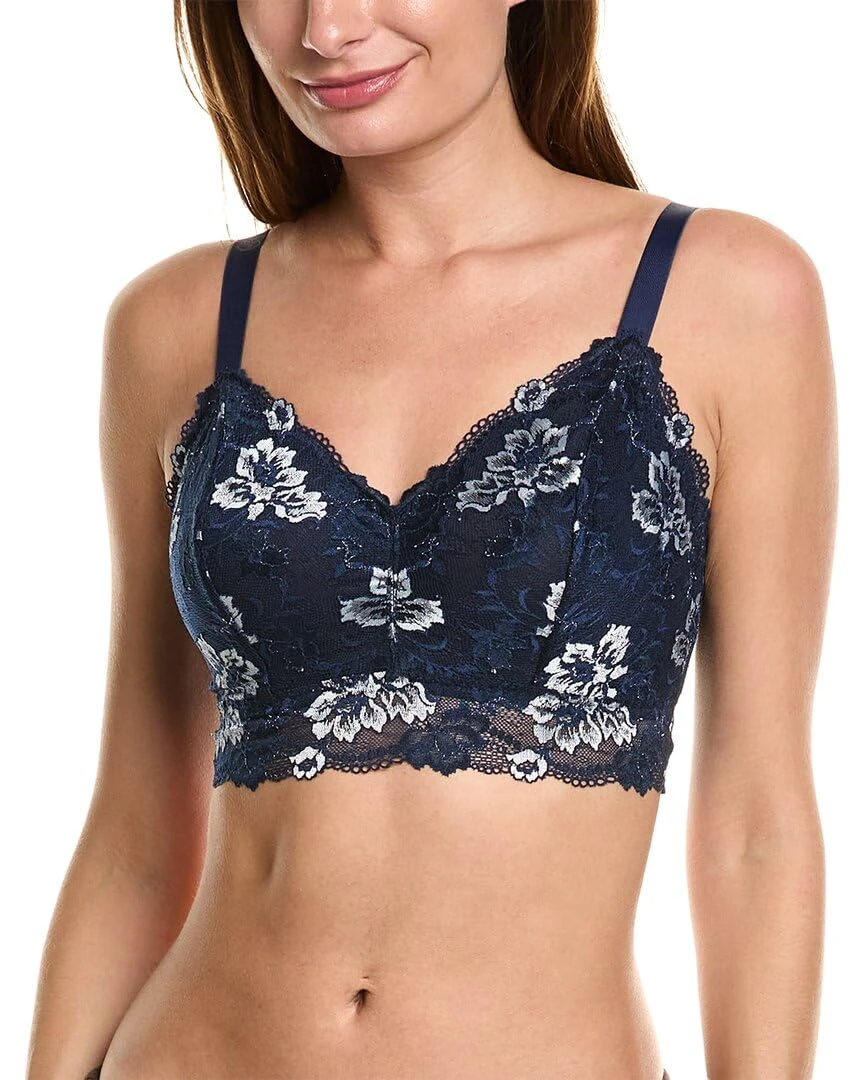 Cosabella Women's Savona Curvy Longline Bralette, Noct Blue/Ivory, L