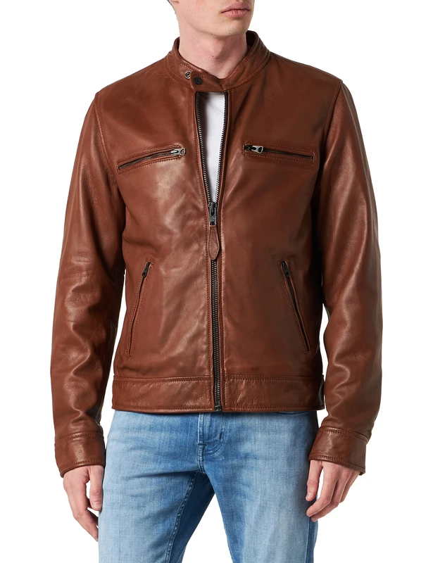 Schott NYC Lcnewportx Men's Jacket, Cognac, L