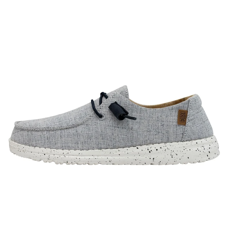 HEYDUDE - Women's Wendy Chambray Slip-On Shoes, White Blue, 7 UK