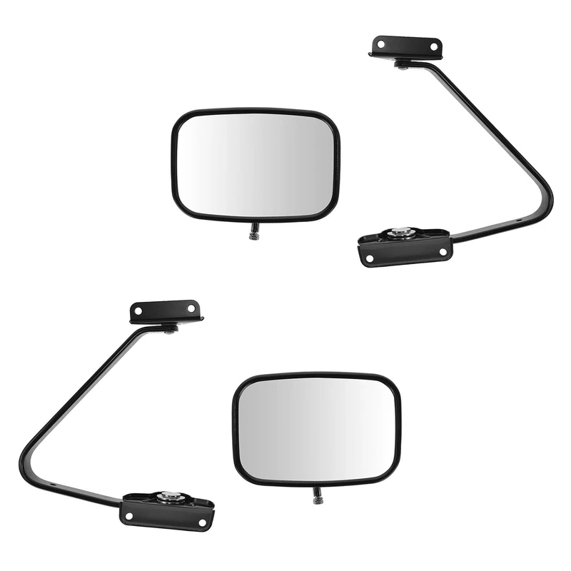TRQ Driver & Passenger Side Mirror Set Manual with Smooth Housing with Smooth Black Housing Compatible with 1987-1991 Ford F150 FO1320101 FO1321101
