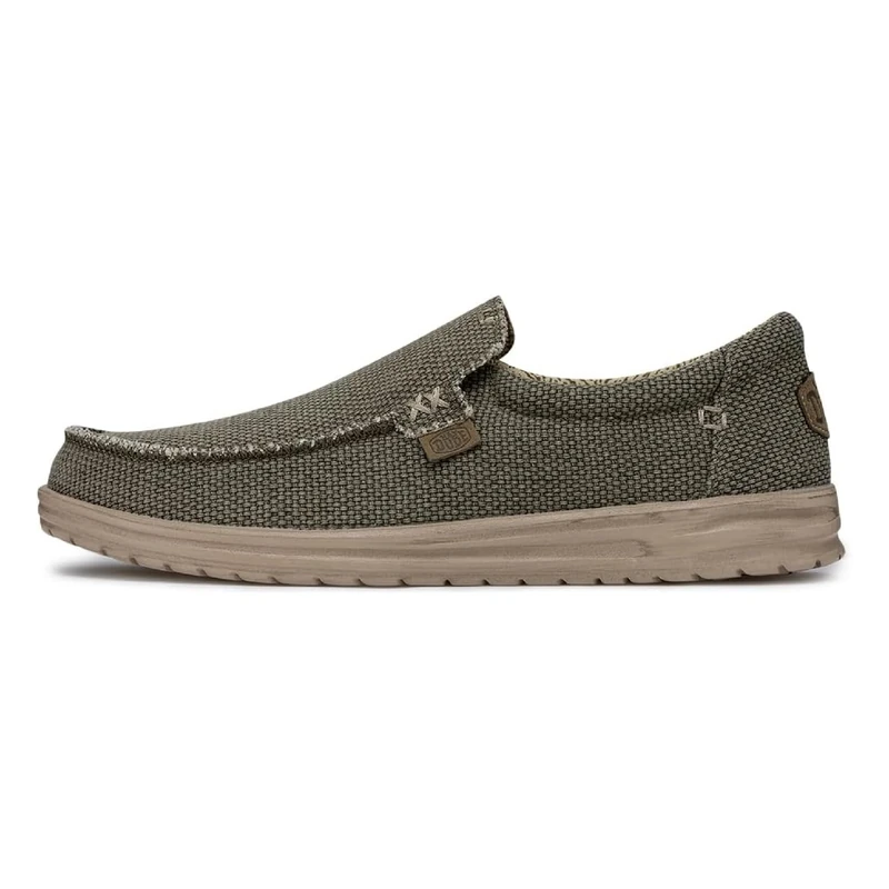 Hey Dude - Mikka Braided Men's - Slip On Shoes - Moccasin Style, Army, 13.5 UK