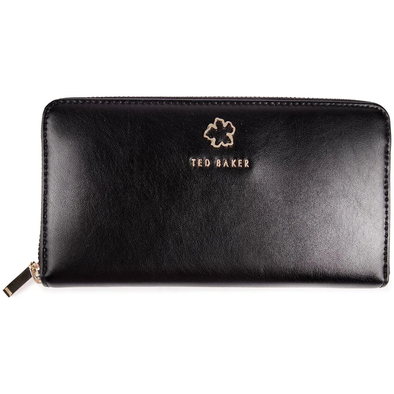 Ted Baker JORJANA-Flower Eyelet Large Zip Around Purse, Black