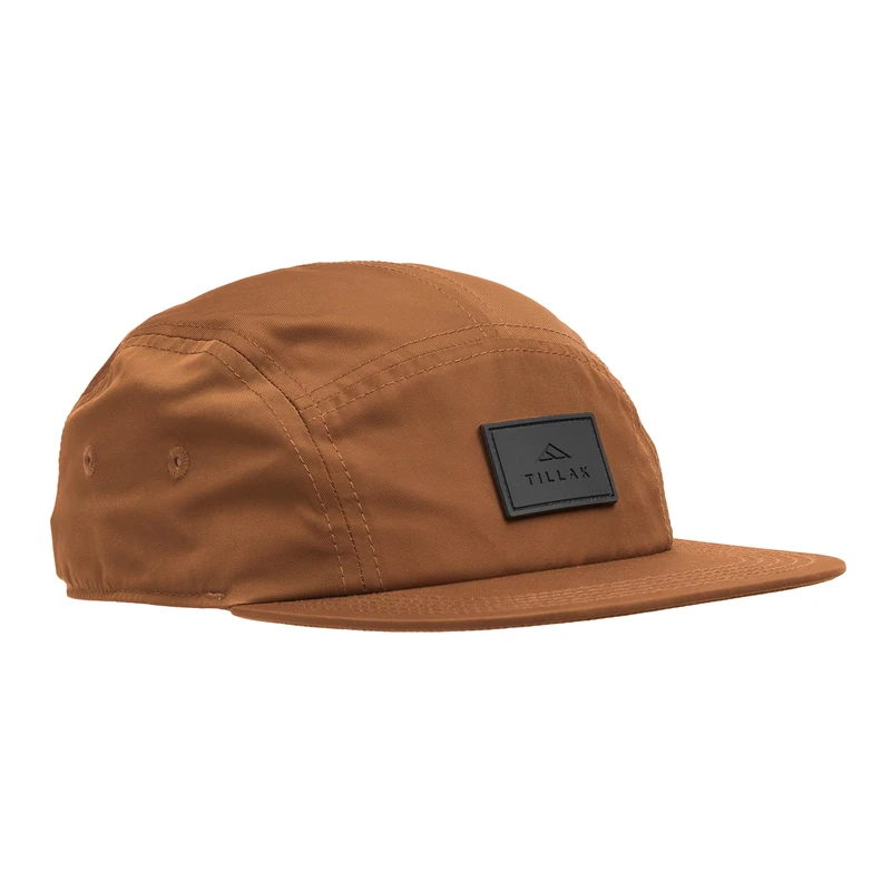 Tillak Wallowa Kodra Hat, Lightweight Oxford Nylon 5 Panel Cap with Snap Closure, Russet Brown, One Size