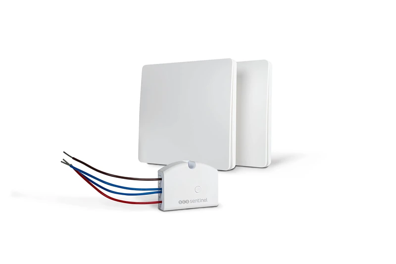 SCS Sentinel, Kit goes and Lights up for Lighting, one Wired Receiver Module, Two Extra Flat, Wireless and Battery-Free emouting switches, 80 m in Open Field, Frequency 433 MHz, DuosWitch