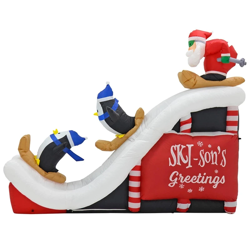 Mr Crimbo 7ft x 9ft Inflatable Santa Ski Jump