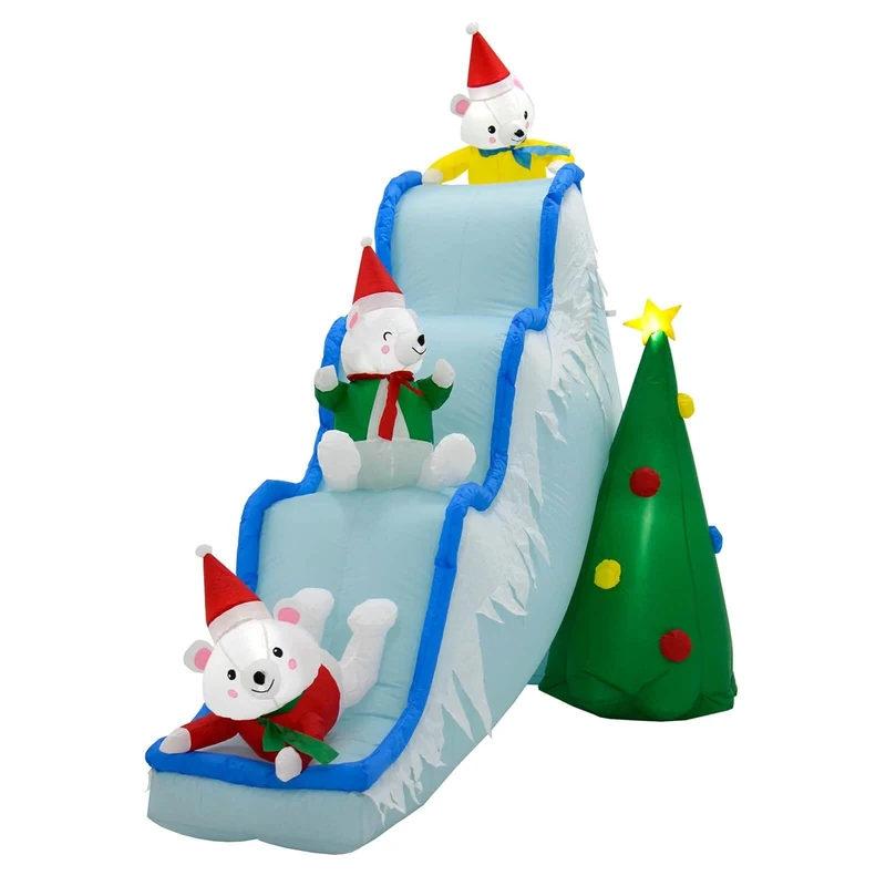 Mr Crimbo 6ft x 9ft Inflatable Polar Bear Slide