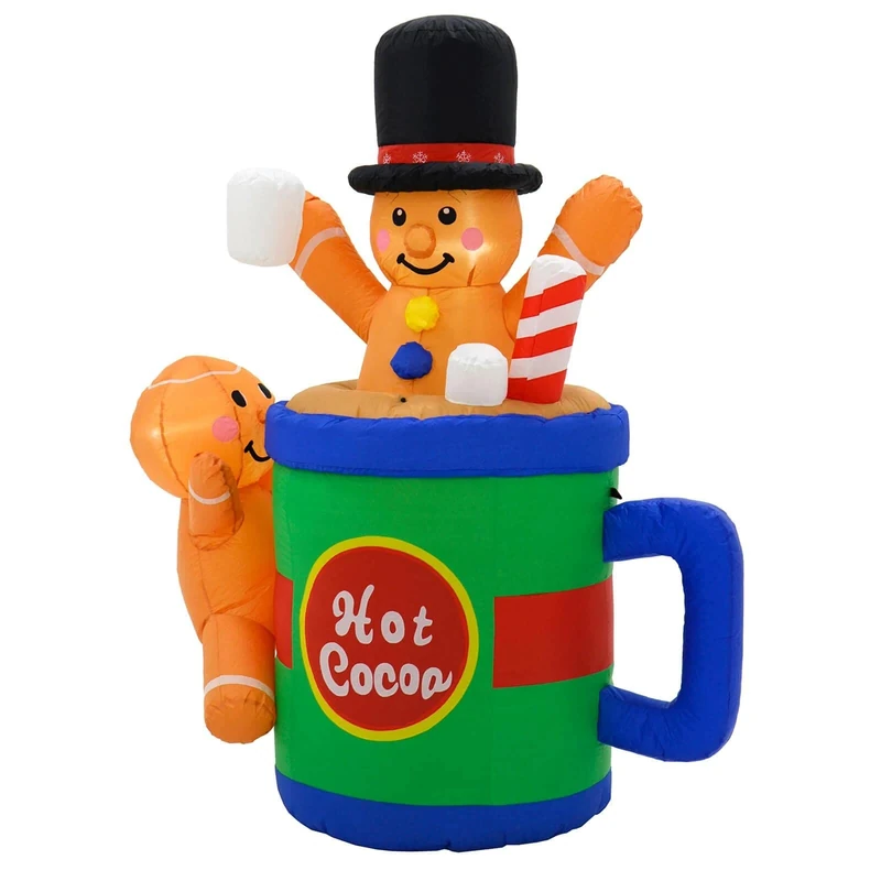 Mr Crimbo 6ft Inflatable Gingerbread Man In Cup