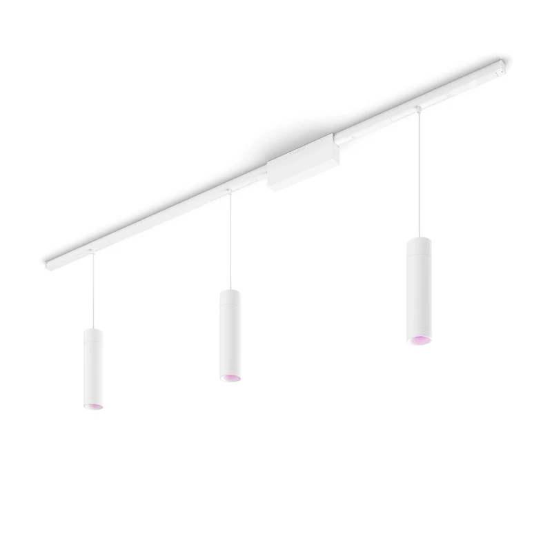 Philips Hue Perifo Rail Lighting Ceiling - White and Colored Light - 3 Pendant Lights - White - Basic Set