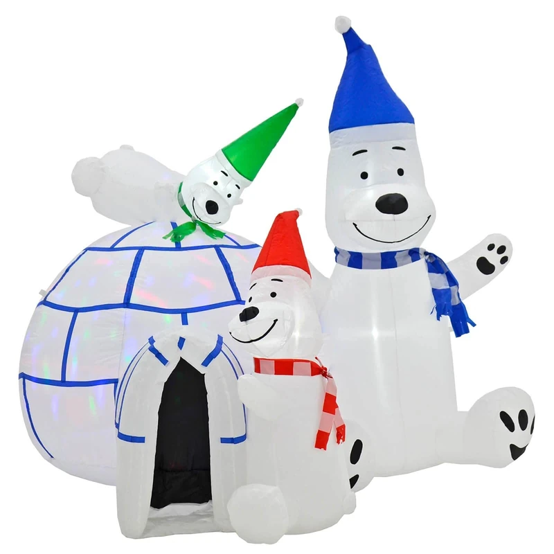 Mr Crimbo 6ft x 6ft Inflatable Igloo & Polar Bears