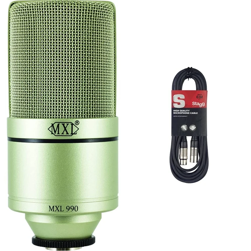 MXL 990 Condenser Microphone & Stagg SMC6 6 metre standard microphone cable