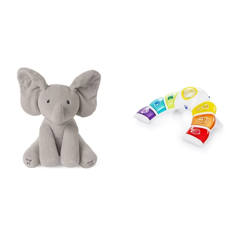 GUND Official Baby Flappy the Elephant, Interactive and Musical Cuddly Plush & Baby Einstein, Glow & Discover Light Bar Musical Activity Station, Baby Sound Toy to Stimulate Sense, 3 Modes