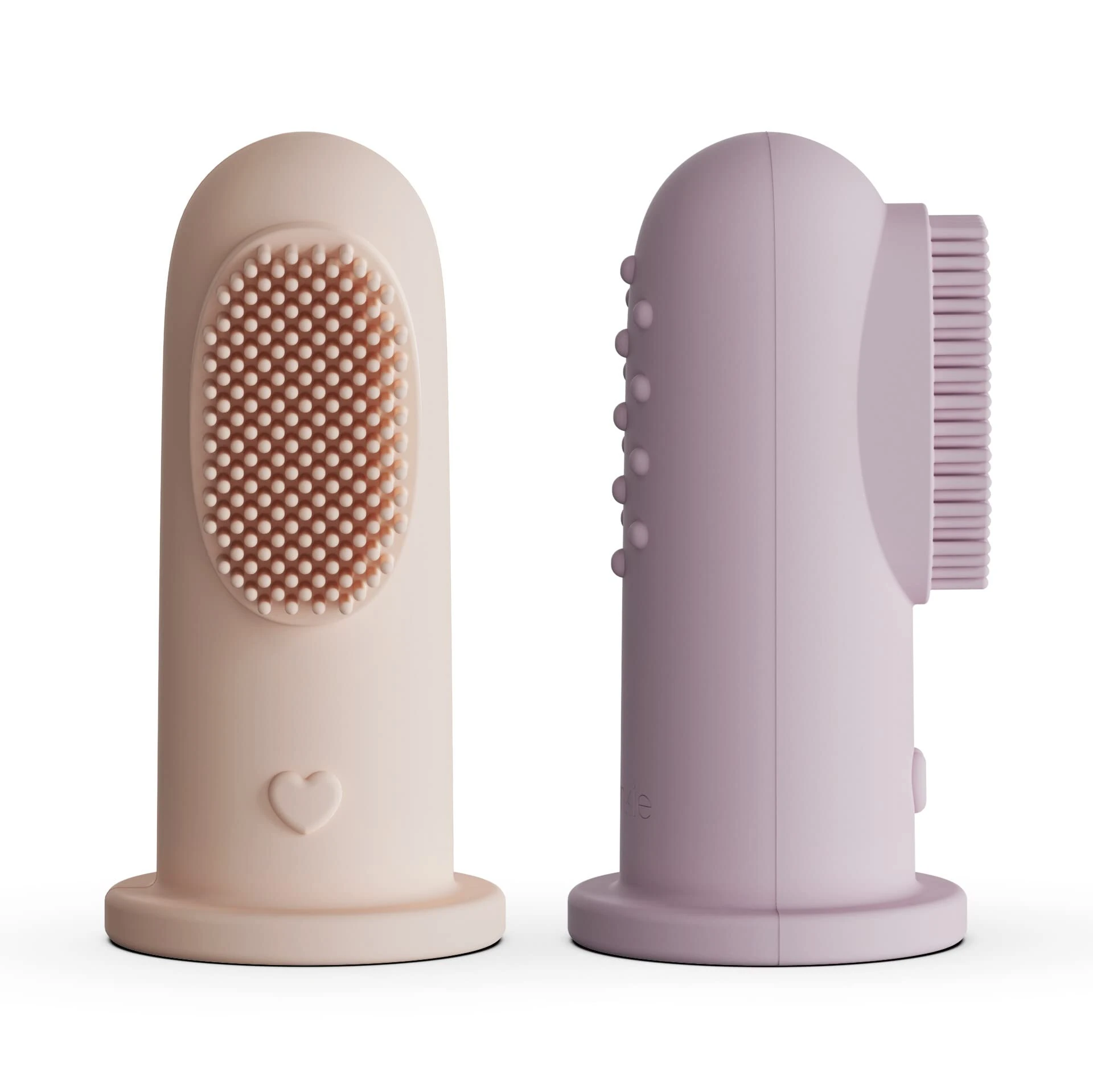 Moonkie Baby Toothbrush Finger Toothbrush Oral Cleaner Kit for 3 Months +, 2 Pcs (Blush/Pale Mauve)