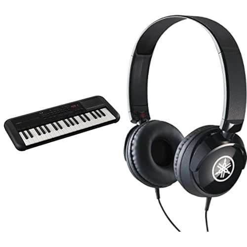Yamaha PSS-A50 - Portable, Digital Keyboard with Phrase Recording & Yamaha HPH-50 Headphones, Quality Sound, Deep Bass and Balanced Treble, Over Ear, Wired Musicians Headphones, in Black