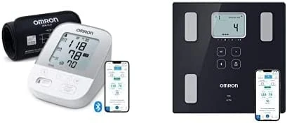 OMRON X4 Smart Automatic Blood Pressure Monitor for Home Use + OMRON Viva Bluetooth Smart Scale and Body Composition Monitor