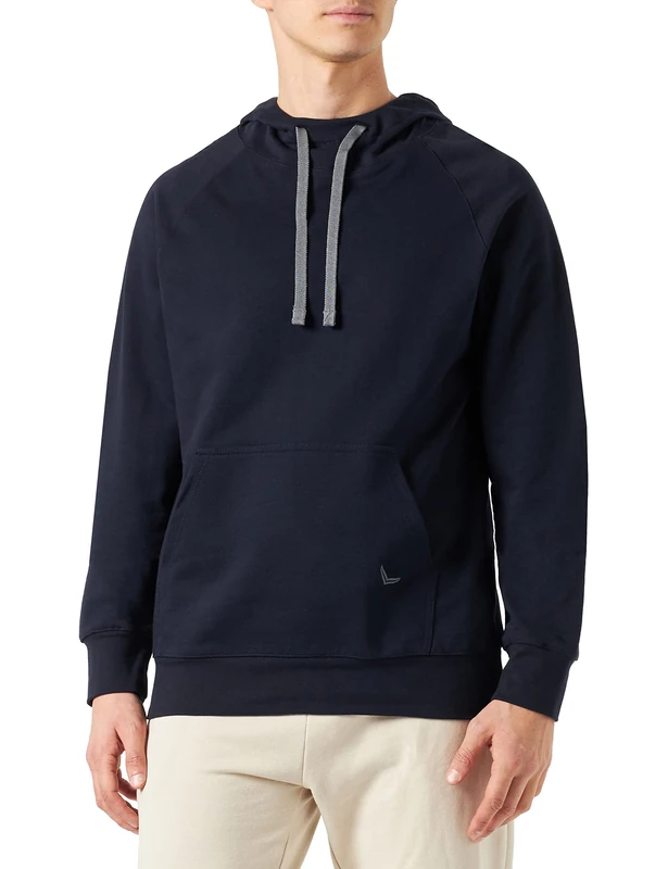 Trigema Organic Cotton Hooded Sweatshirt, navy, XL