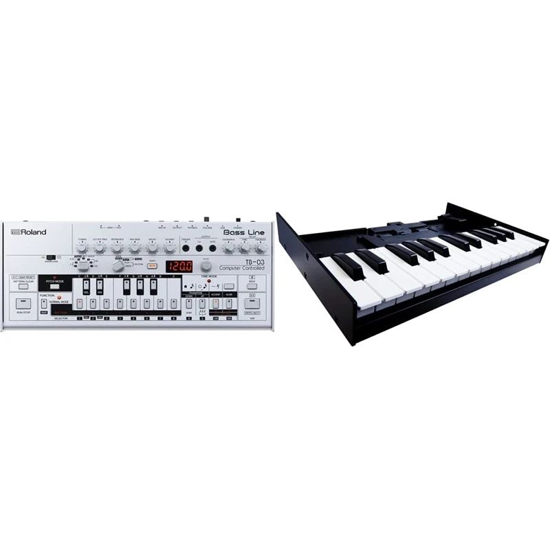 Roland TB-03 Boutique Bass Line Synthesizer & K-25M Keyboard Unit, Portable Keyboard for Modules