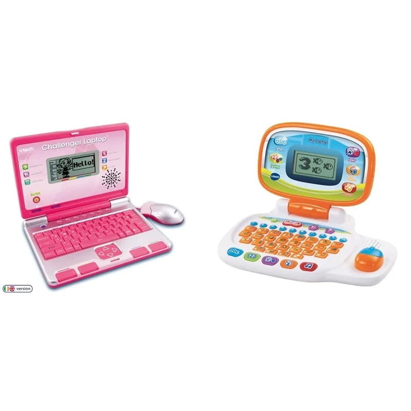 VTech Challenger Kids Laptop, Pink - Interactive Educational Computer Toy with 30 Activities