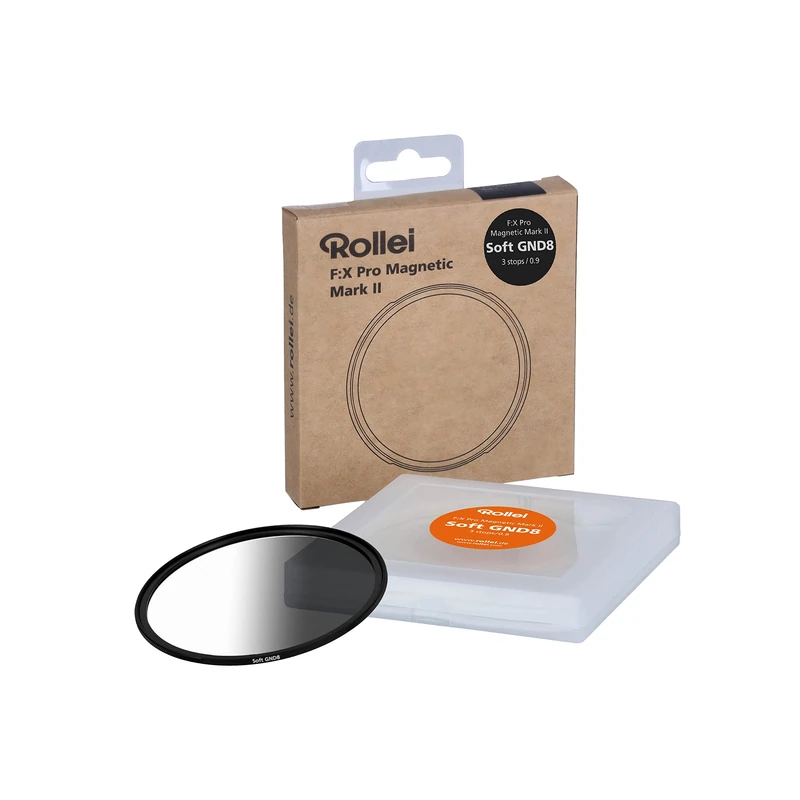 Rollei F:X Pro Magnetic Soft Graduated Filter GND8 MK II 77 mm, Super Scratch-Resistant Magnetic Glass Filter with 99.5% Reflection Freedom and No Optical Distortion