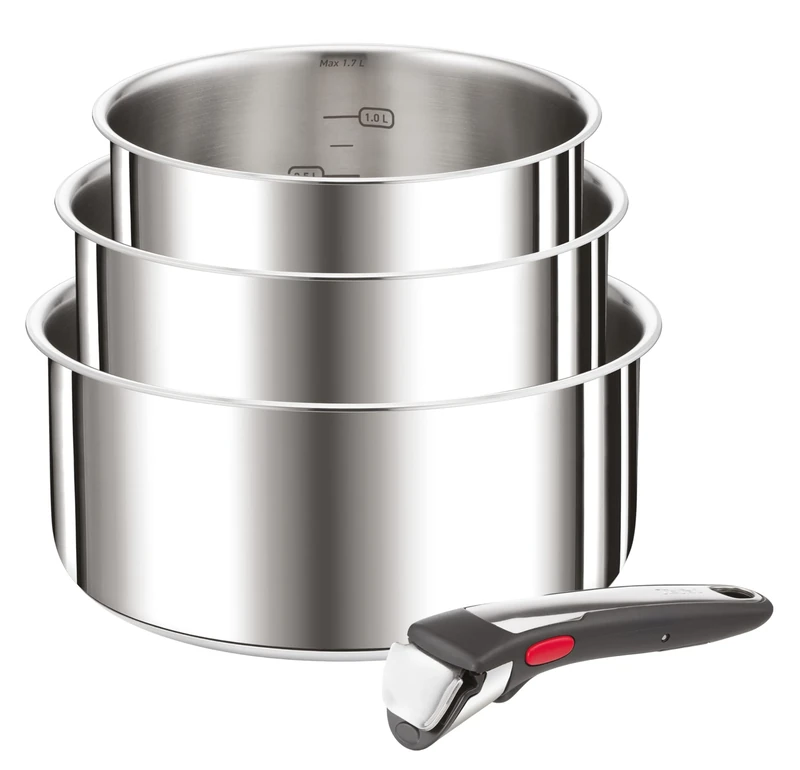 Tefal Ingenio Preference On 4-Piece Steel Pan Set with Removable Handle
