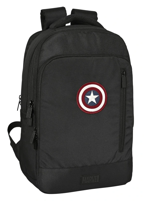 SAFTA Unisex Kid's Article Laptop Backpack 15.6"+Tablet+USB Capitan America Teen, Multicoloured, M