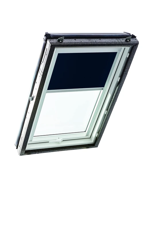 Original Roto Blackout Roller Blind ZRV Almost Complete Blackout Guide Rail Silver for Roto Roof Windows Series Designo R4/R7 and Classic 43/73 With Size 094/118 | 09/11 Blue