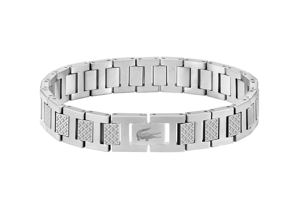 Lacoste Men's METROPOLE Collection Link Bracelet Embellished with petit piqué pattern