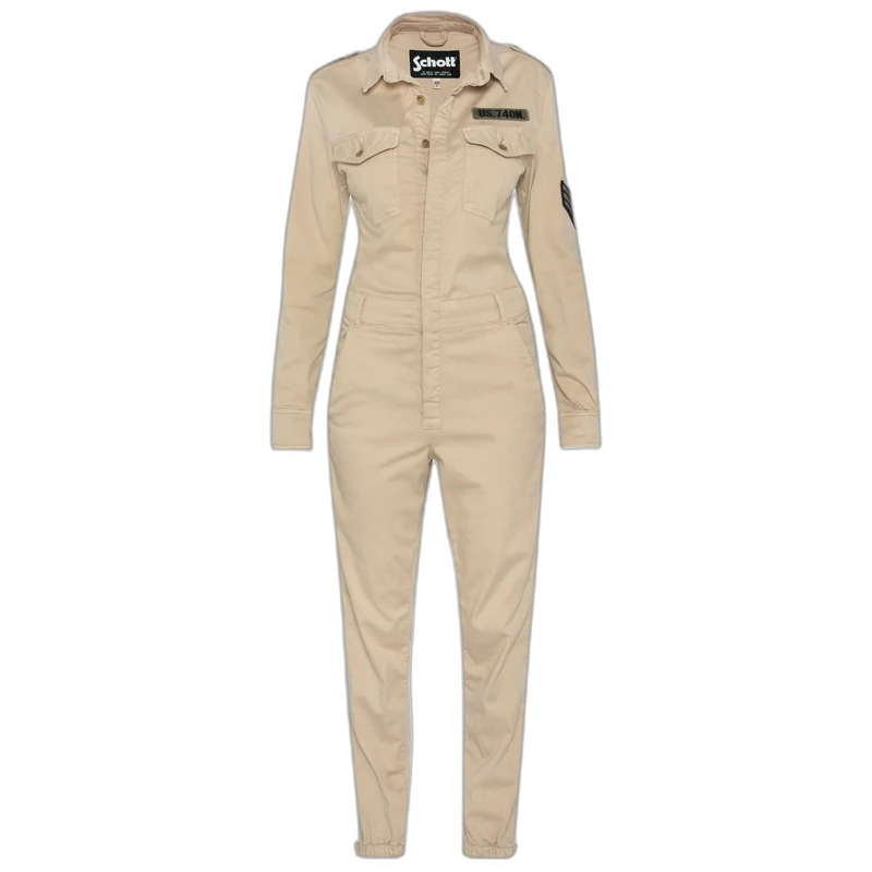 Schott NYC Trsuitw Women's Jumpsuit, Beige, L