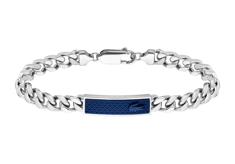 Lacoste Men's SET&MATCH Collection Chain Bracelet in Stainless Steel Embellished with Petit Piqué Pattern - 2040097
