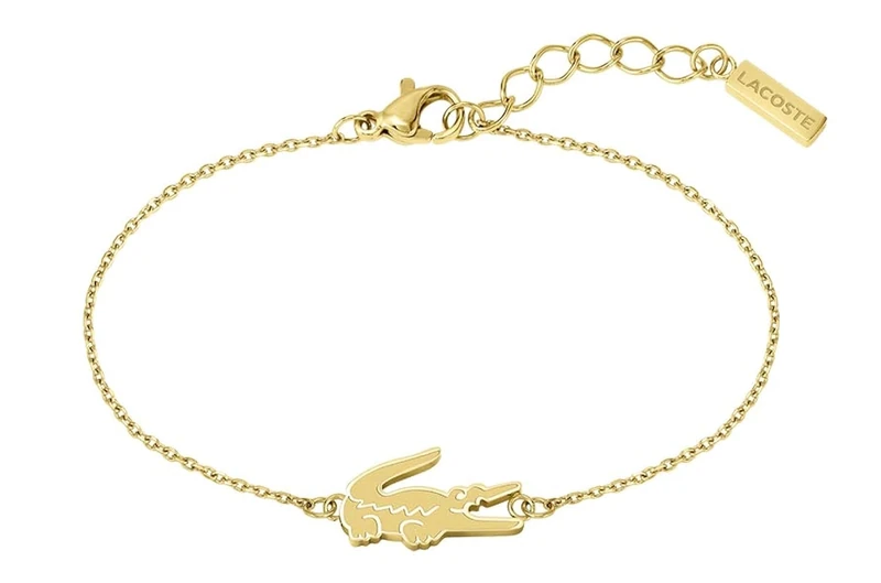 Lacoste Women's CROCODILE Collection Chain Bracelet in Yellow Gold with a Crocodile-Shaped Charm - 2040047