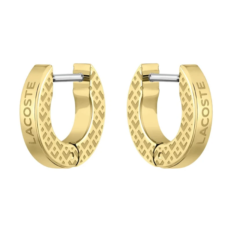Lacoste Men's L'ESSENTIEL Collection Hinge Earrings Embellished with Petit Piqué Pattern - 2040126