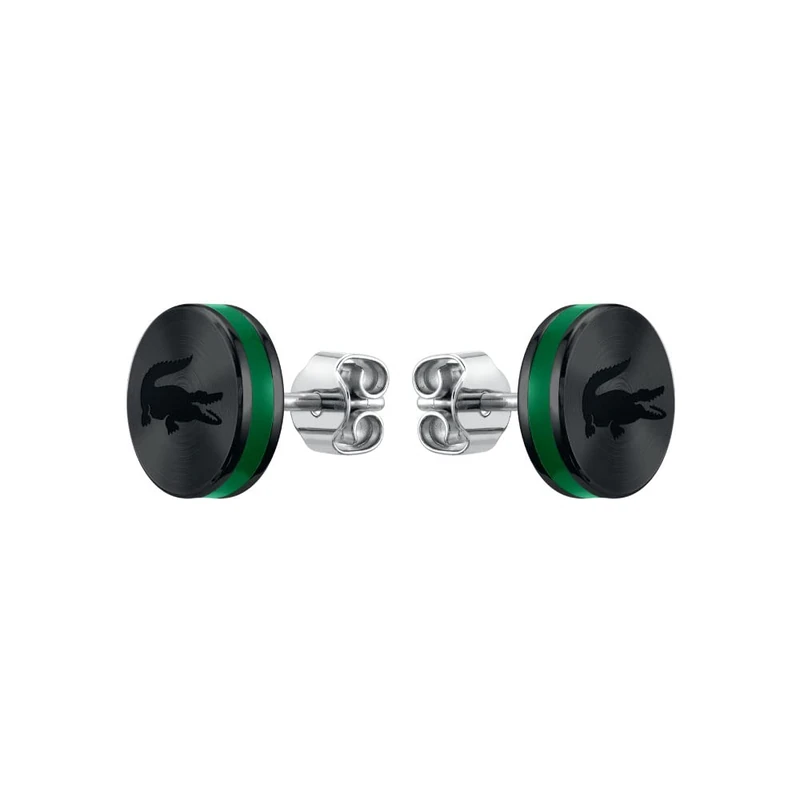 Lacoste Men's LACOSTE BASELINE Collection Stud Earrings with Black Ion Plating (IP) - 2040086
