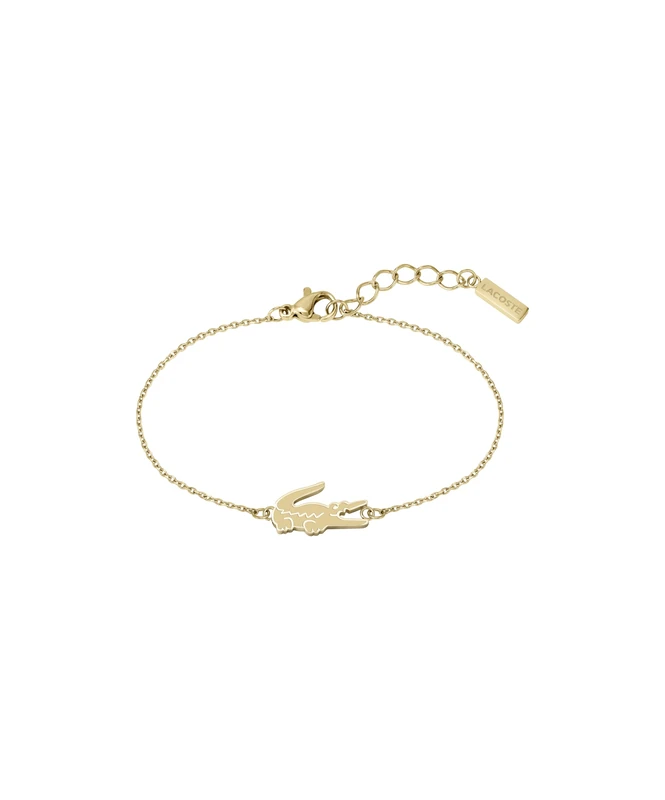 Lacoste Women's CROCODILE Collection Chain Bracelet in Carnation Gold with a Crocodile-Shaped Charm - 2040048