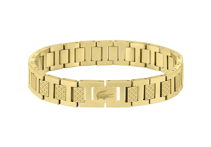 Lacoste Men's METROPOLE Collection Link Bracelet Embellished with petit piqué pattern