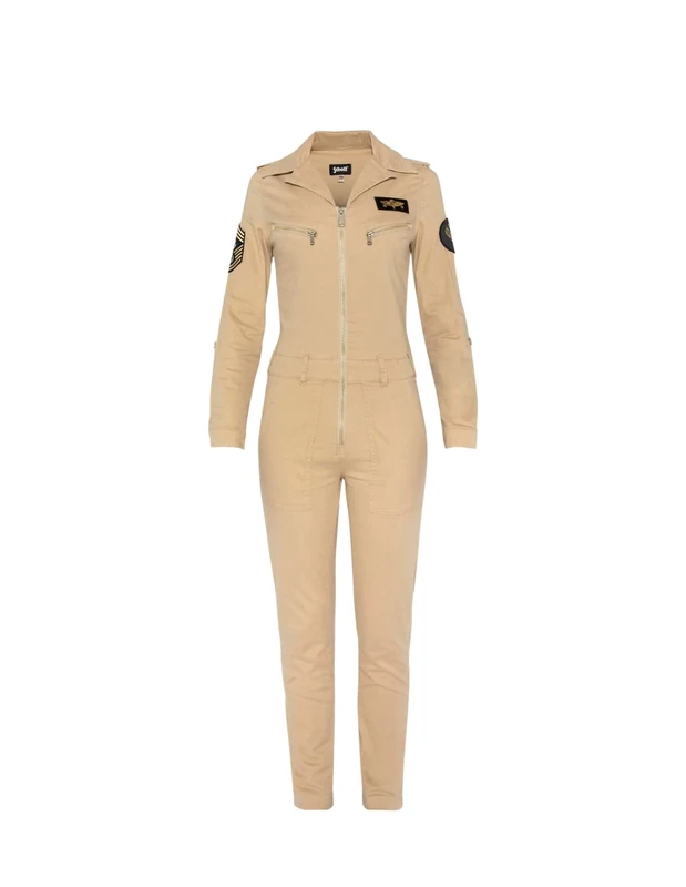 Schott NYC Trjump21w Women's Jumpsuit, Beige, S